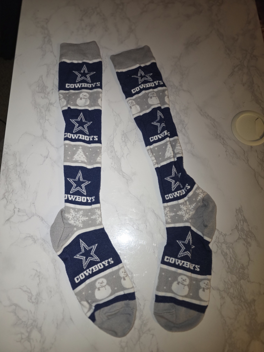 NFL Dallas Cowboys Navy and Gray Knee-High Fan Socks